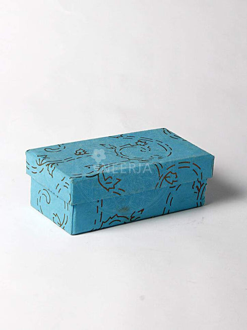White Line With Turquoise Base Tea Light Holder